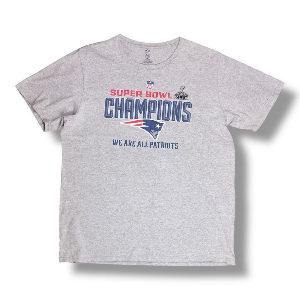 NFL Patriots Super Bowl Champions Gray T-Shirt sz 2X